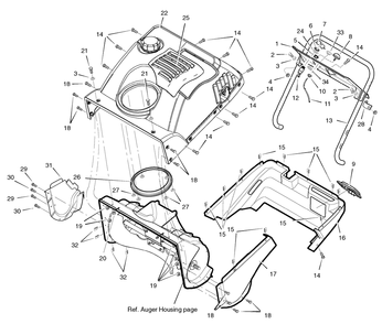 Body Covering Diagram and Parts List for 1695445-LP1695445-522E  Briggs and Stratton Snow Blower